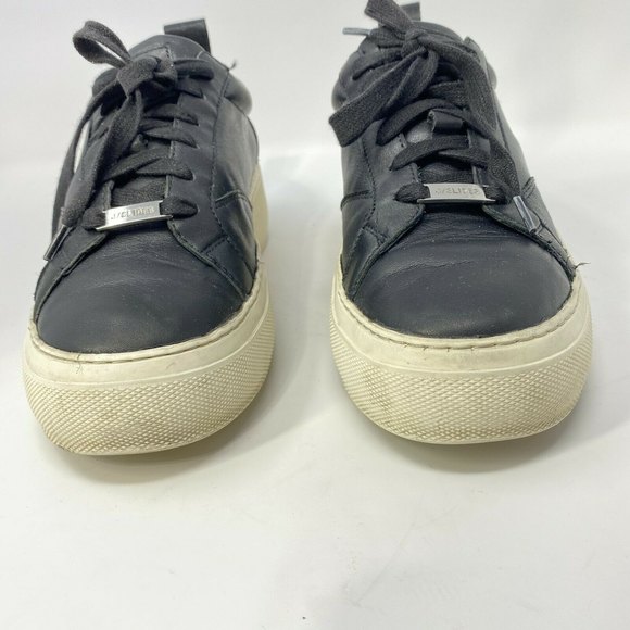 J/Slides Womens Courto Black Leather Lace Up Platform Sneakers Shoes Size 6.5 M - Picture 7 of 11